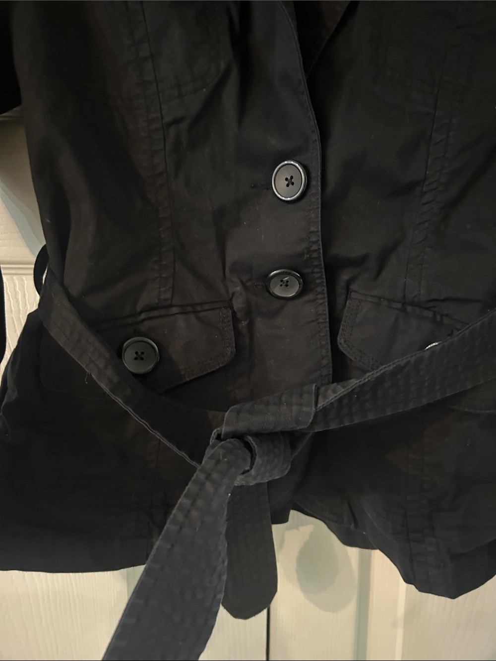 H&M Black Button-Front Women's Utility Jacket - Picture 3 of 7